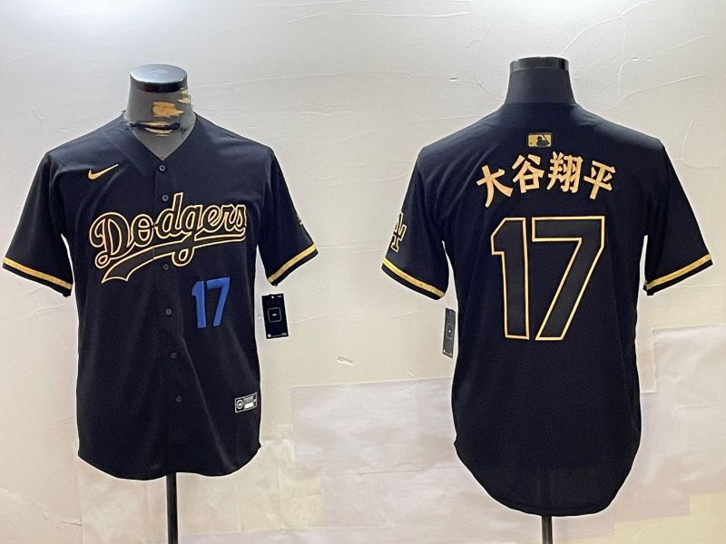 Men Los Angeles Dodgers #17 Ohtani Black Game 2024 Nike MLB Jersey style 10294